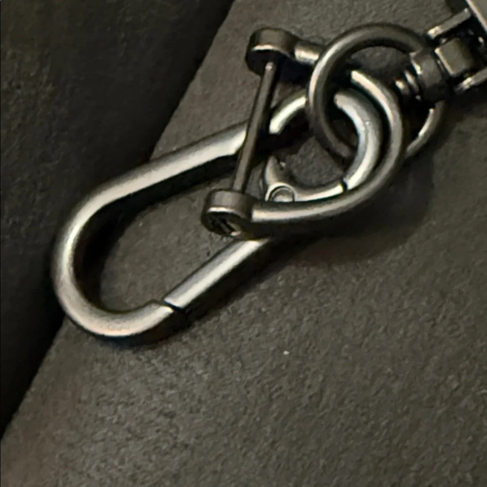 Dodgers Black Leather Keychain